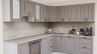 Кухня угловая Эмаль земная